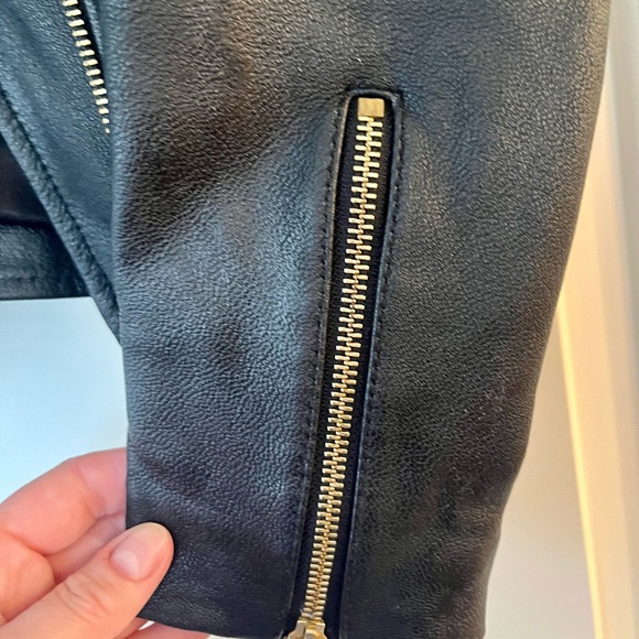 Women’s Black Leather Moda Show Biker Jacket Small - Picture 3 of 9